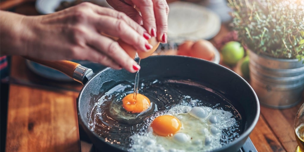 ned i vekt med egg til frokost